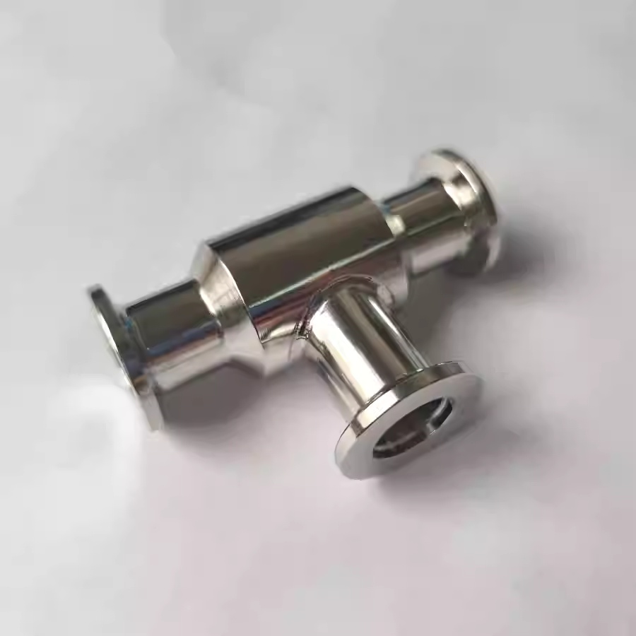 NW tee stainless steel KF connector quick-installation thickened high-pressure resistant corrosion-resistant non-standard customized vacuum elbow fitting